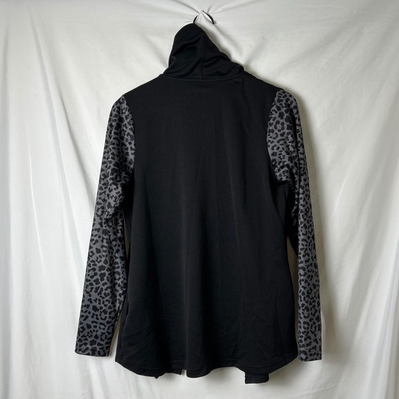 Pebble Beach Golf Dry Luxe Performance Black Animal Print Wrap Jacket Womens M - Picture 2 of 9